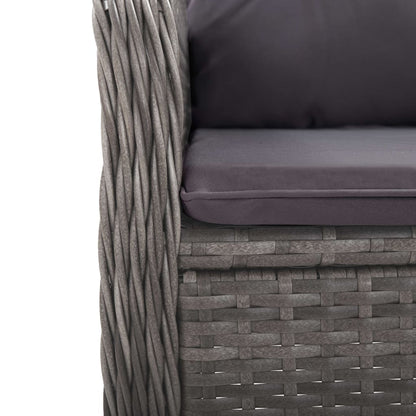 3Dílný Zahradní Bistro Set Polyratan A Sklo Šedý