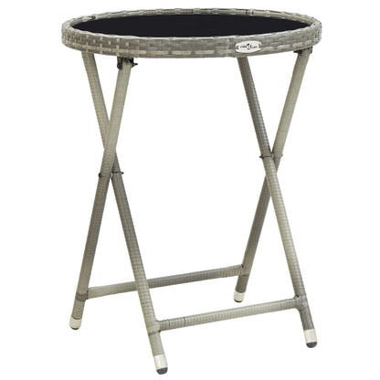 3Dílný Zahradní Bistro Set Polyratan A Sklo Šedý