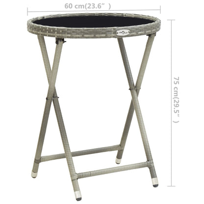3Dílný Zahradní Bistro Set Polyratan A Sklo Šedý