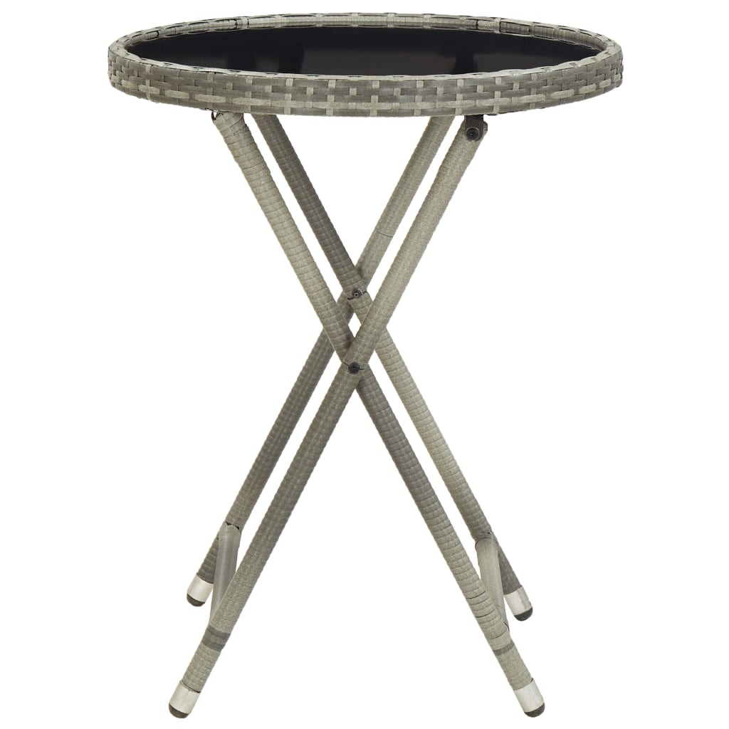 3Dílný Zahradní Bistro Set Polyratan A Sklo Šedý