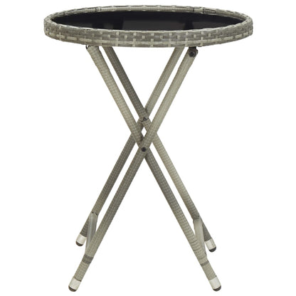 3Dílný Zahradní Bistro Set Polyratan A Sklo Šedý