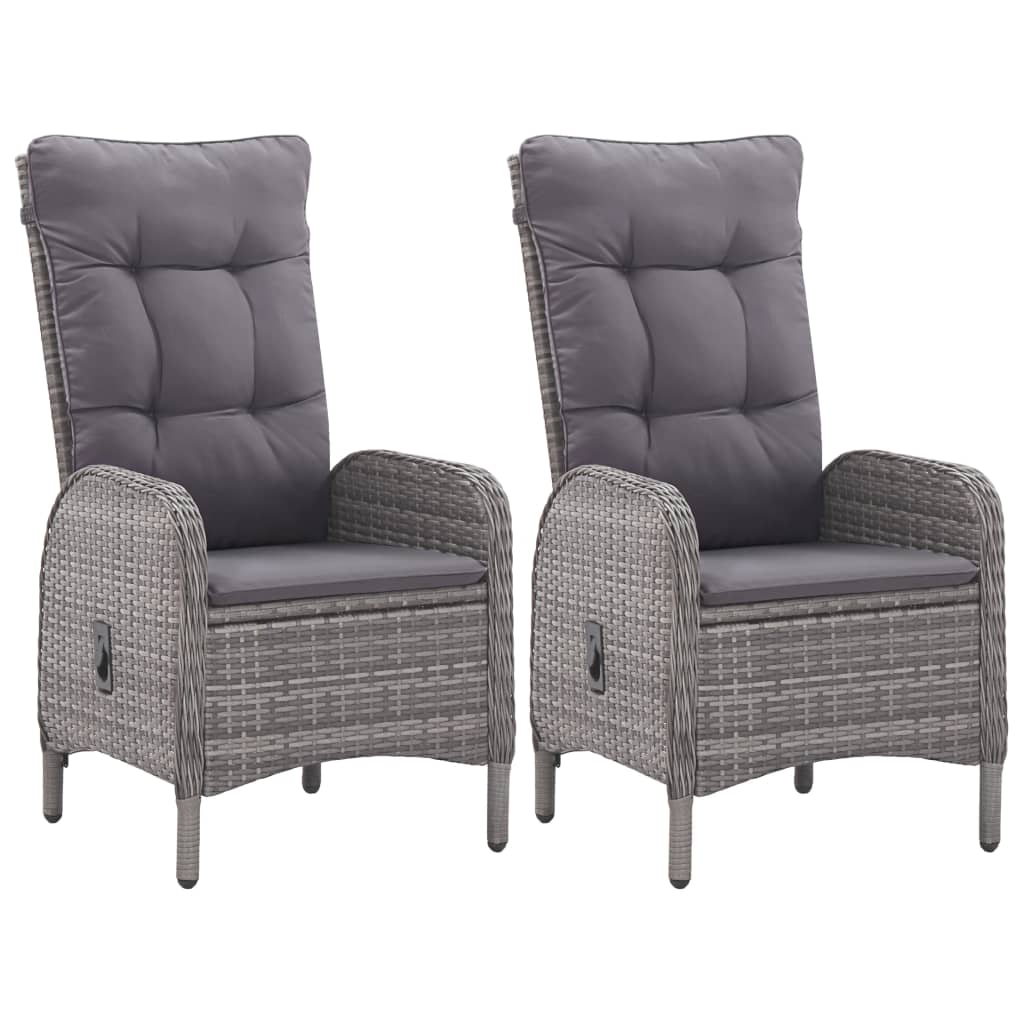 3Dílný Zahradní Bistro Set Polyratan A Sklo Šedý