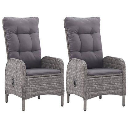 3Dílný Zahradní Bistro Set Polyratan A Sklo Šedý