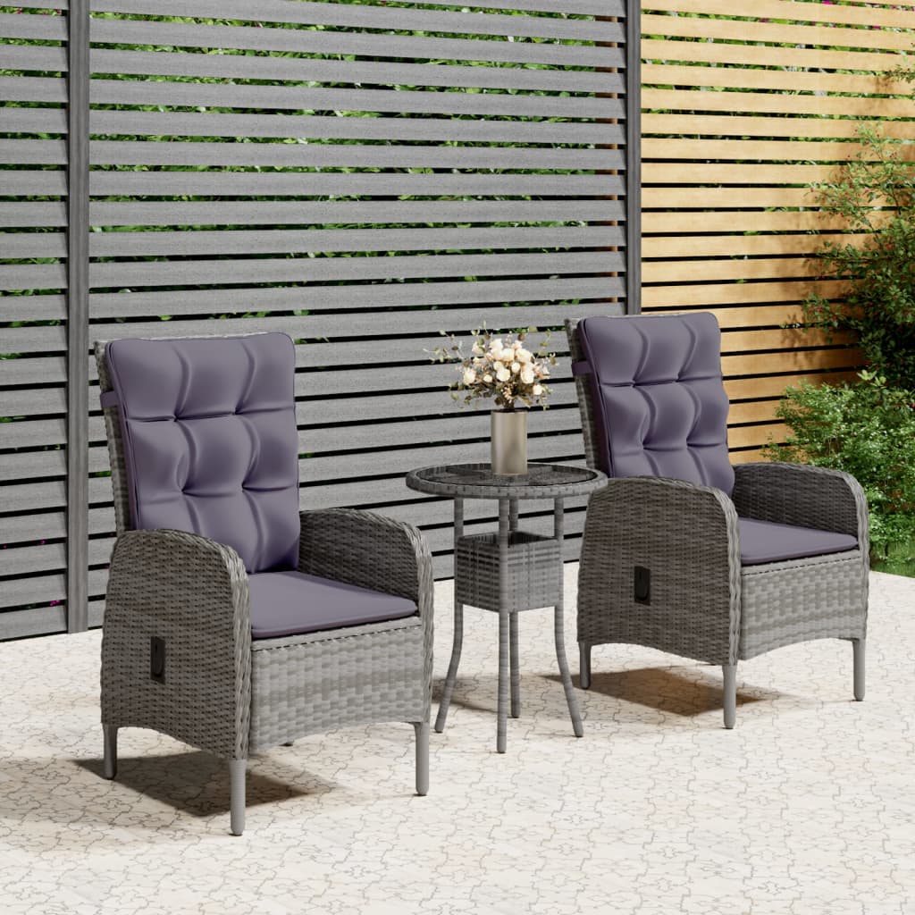 5Dílný Zahradní Bistro Set Polyratan Černý