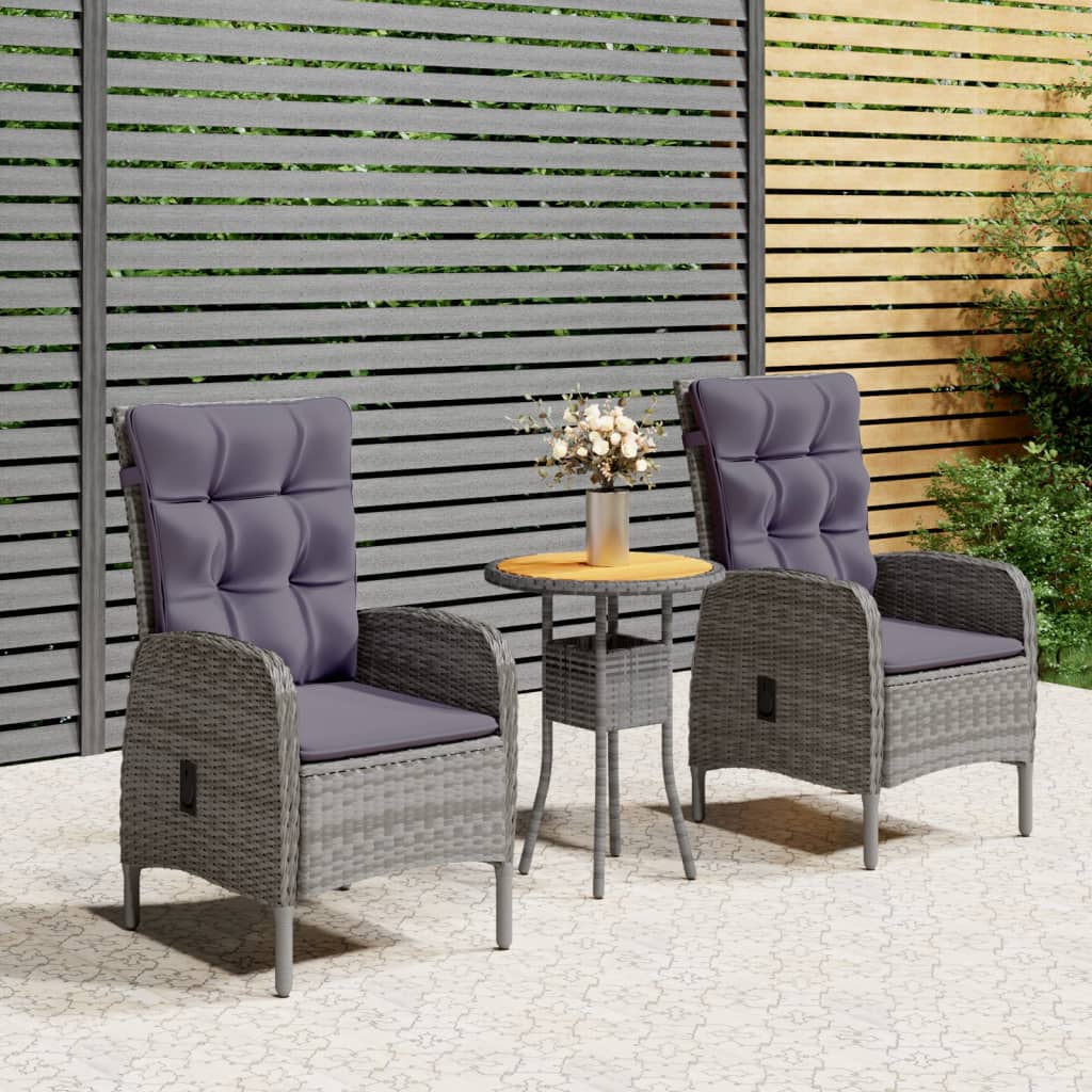 5Dílný Zahradní Bistro Set Polyratan Černý