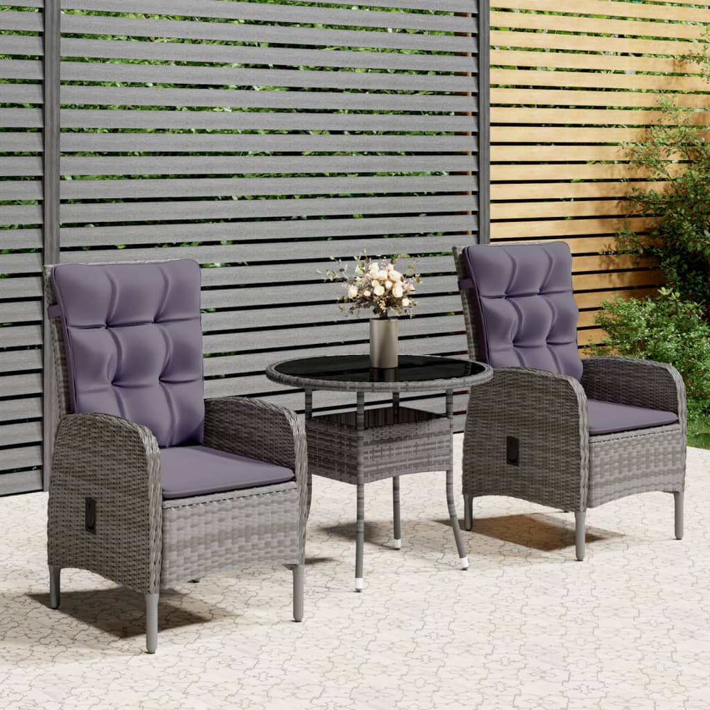 5Dílný Zahradní Bistro Set Polyratan Černý
