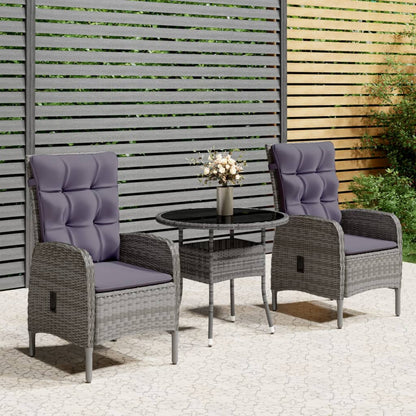 5Dílný Zahradní Bistro Set Polyratan Černý