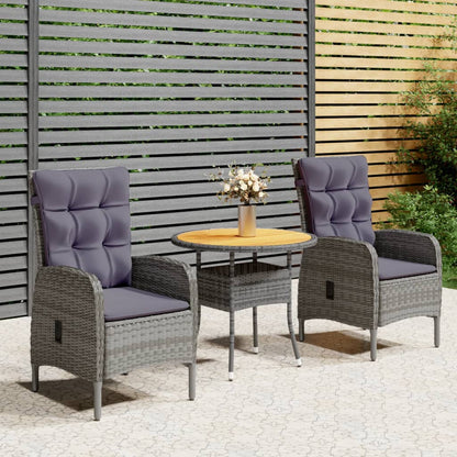 5Dílný Zahradní Bistro Set Polyratan Černý