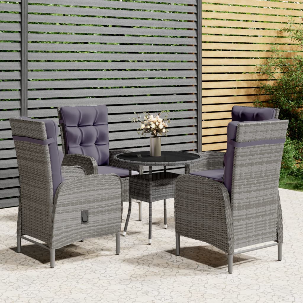5Dílný Zahradní Bistro Set Polyratan Černý