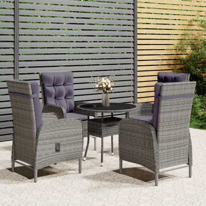 5Dílný Zahradní Bistro Set Polyratan Černý