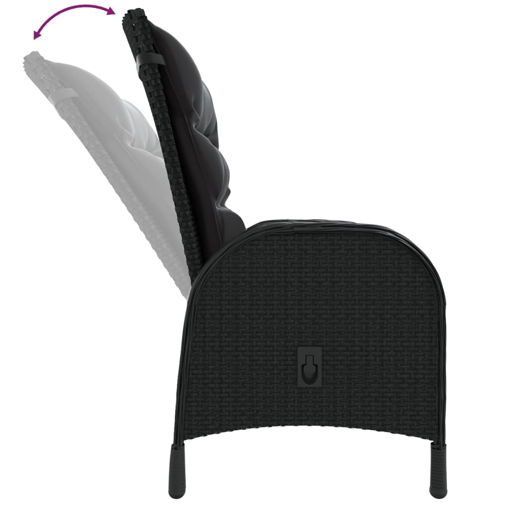 5Dílný Zahradní Bistro Set Polyratan Černý