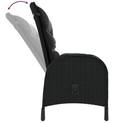 5Dílný Zahradní Bistro Set Polyratan Černý