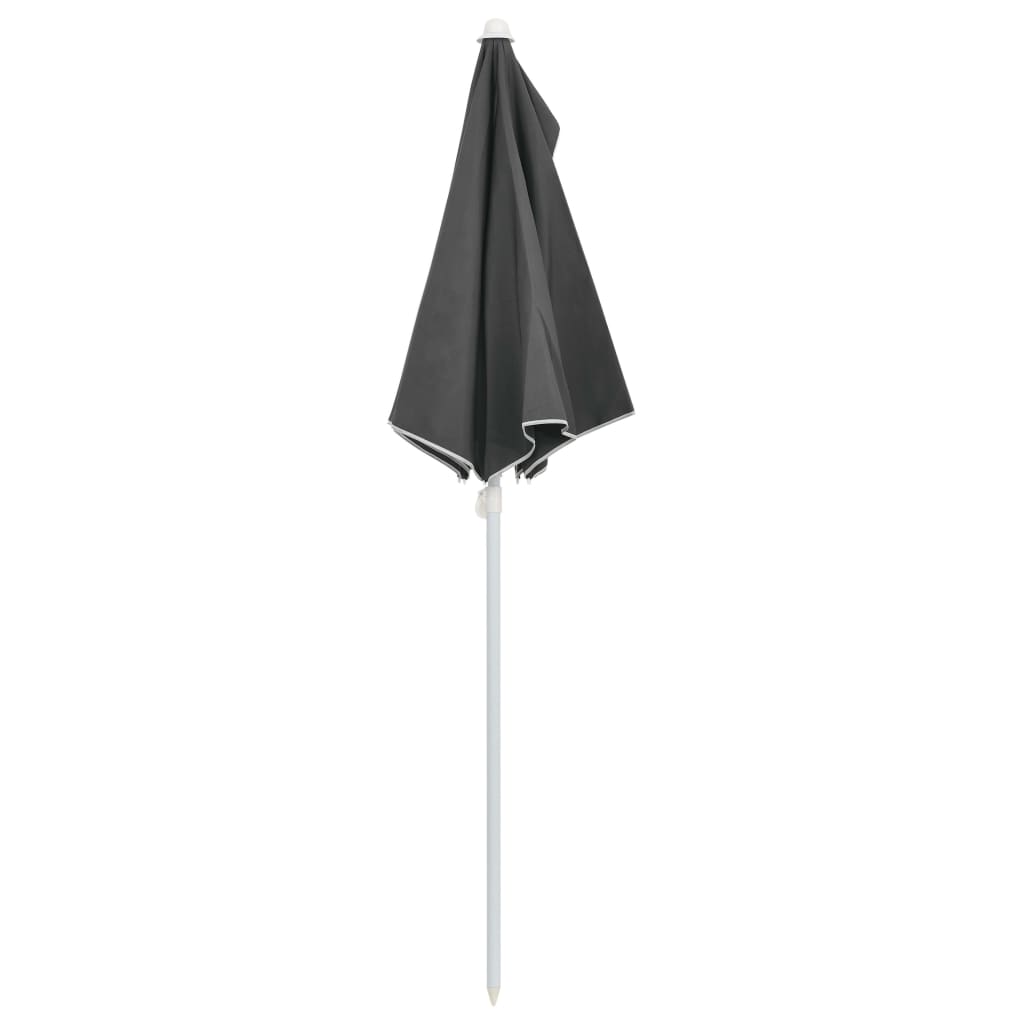Zahradní Půlkruhový Slunečník S Tyčí 180 X 90 Cm Antracitový