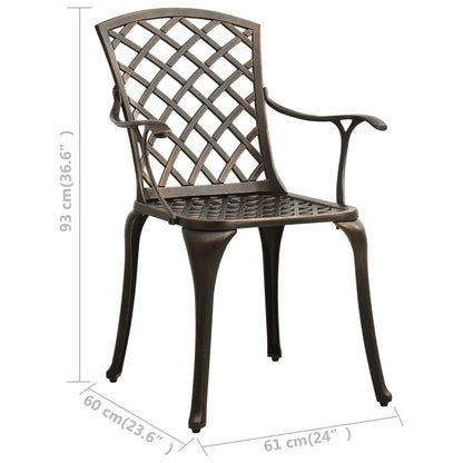 3Dílný Bistro Set Litý Hliník Bronzový