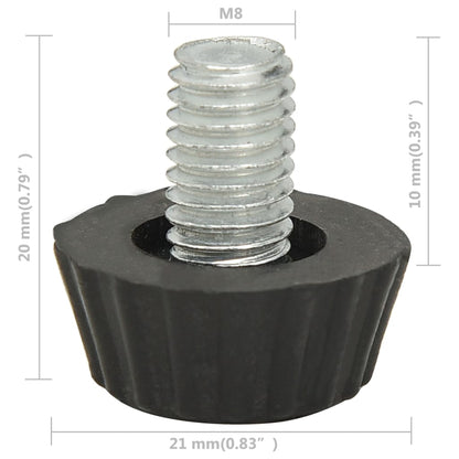 Nastavitelné Nábytkové Nohy M8 18 Ks Černé