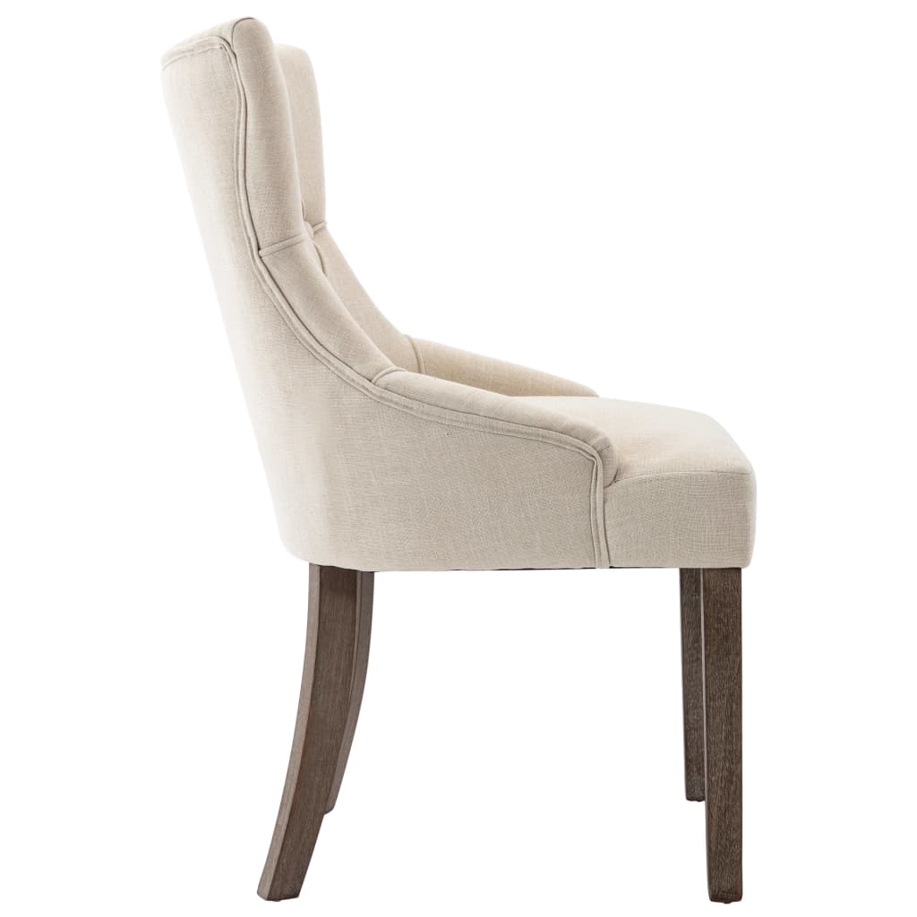 Jídelní Židle 4 Ks Béžové Textil