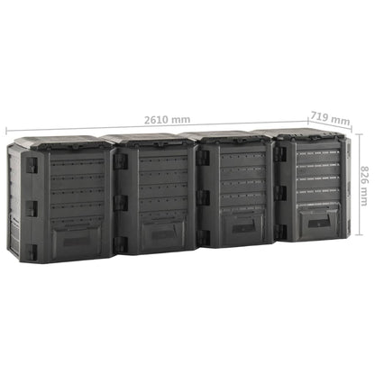 Zahradní Kompostér Černý 1 600 L