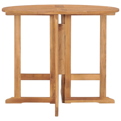 Skládací Zahradní Jídelní Stůl Ø 90 X 75 Cm Masivní Teak