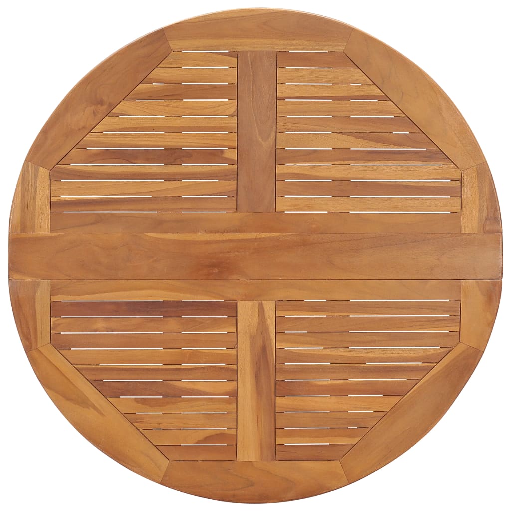 Skládací Zahradní Jídelní Stůl Ø 90 X 75 Cm Masivní Teak