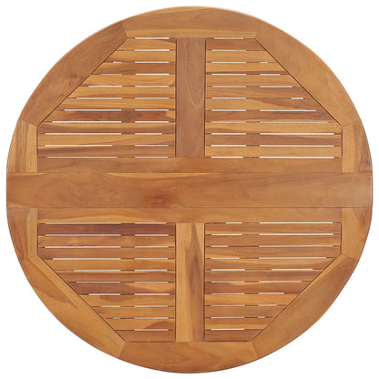 Skládací Zahradní Jídelní Stůl Ø 90 X 75 Cm Masivní Teak