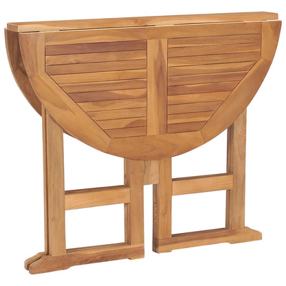Skládací Zahradní Jídelní Stůl Ø 90 X 75 Cm Masivní Teak