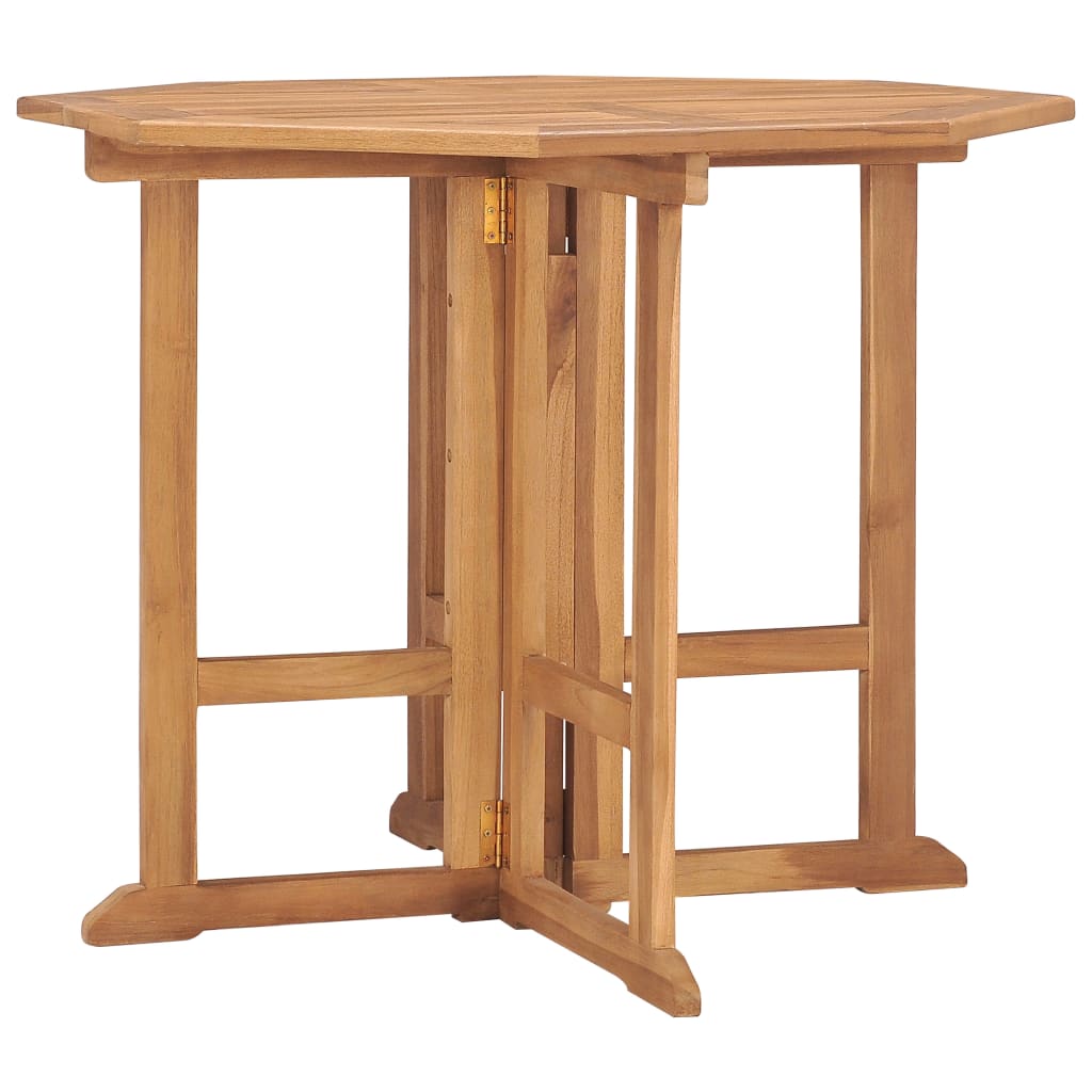 Skládací Zahradní Jídelní Stůl Ø 90 X 75 Cm Masivní Teak