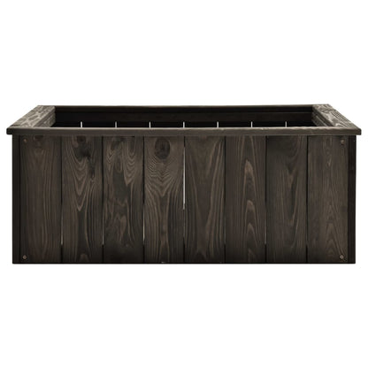 Vyvýšený Záhon Tmavě Šedý Masivní Borové Dřevo