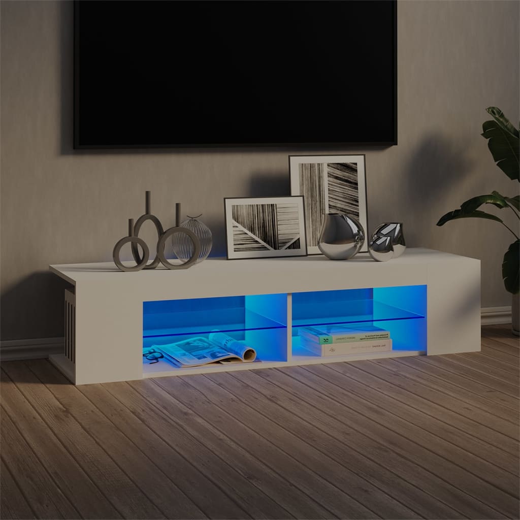 Tv Skříňka S Led Osvětlením Betonově Šedá 135 X 39 X 30 Cm