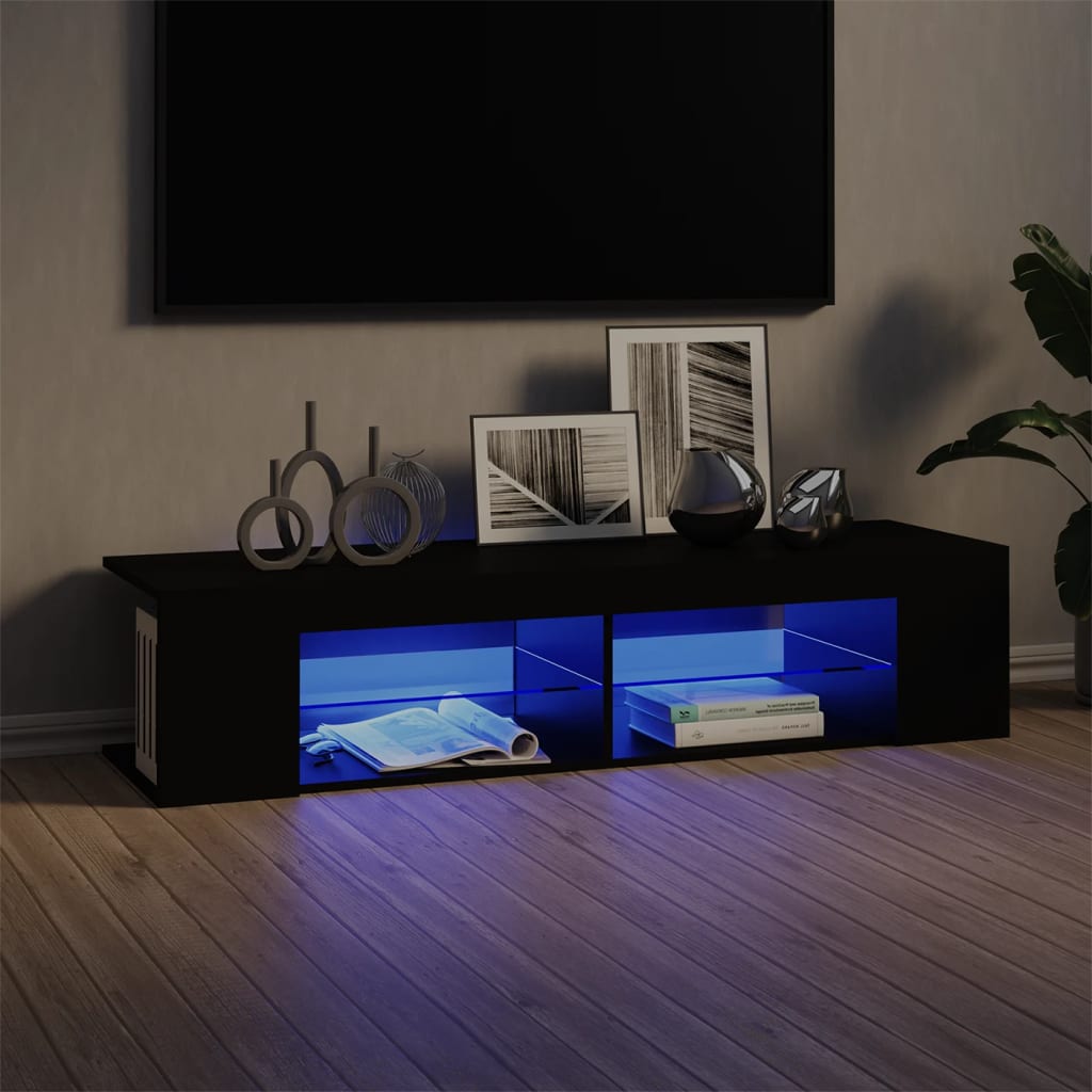 Tv Skříňka S Led Osvětlením Betonově Šedá 135 X 39 X 30 Cm