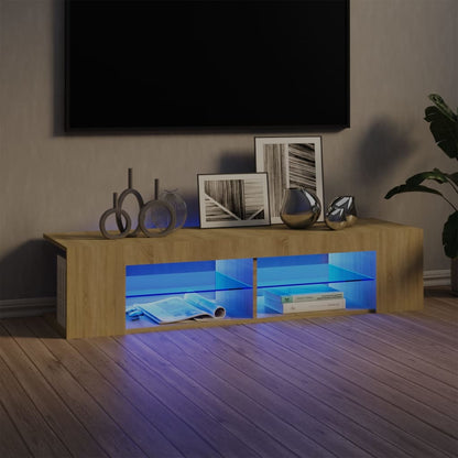 Tv Skříňka S Led Osvětlením Betonově Šedá 135 X 39 X 30 Cm