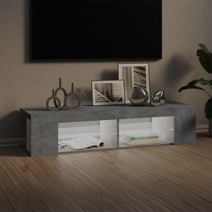 Tv Skříňka S Led Osvětlením Betonově Šedá 135 X 39 X 30 Cm