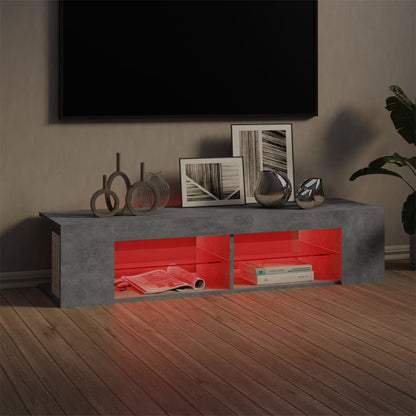 Tv Skříňka S Led Osvětlením Betonově Šedá 135 X 39 X 30 Cm