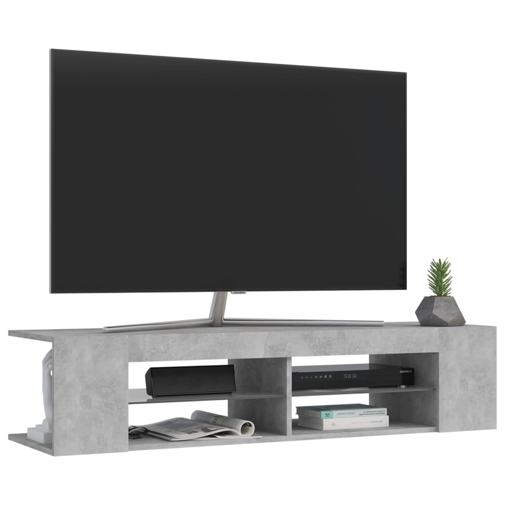 Tv Skříňka S Led Osvětlením Betonově Šedá 135 X 39 X 30 Cm