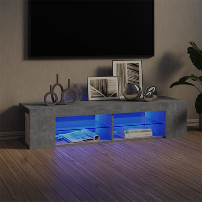 Tv Skříňka S Led Osvětlením Betonově Šedá 135 X 39 X 30 Cm
