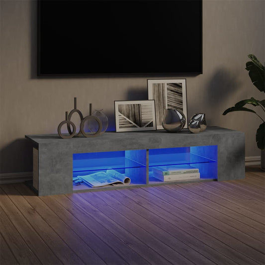 Tv Skříňka S Led Osvětlením Betonově Šedá 135 X 39 X 30 Cm