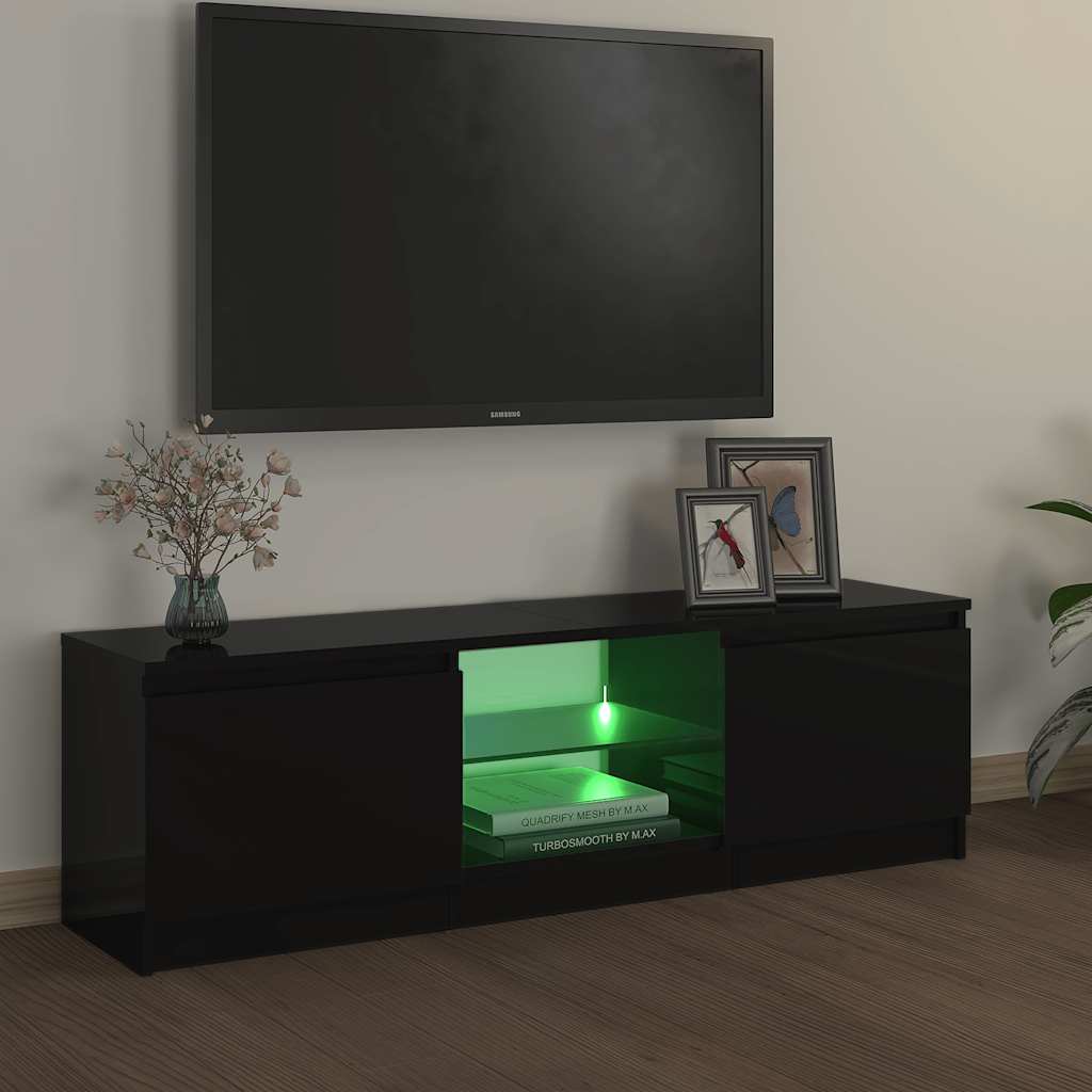 Tv Skříňka S Led Osvětlením Černá