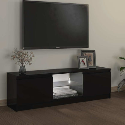Tv Skříňka S Led Osvětlením Černá