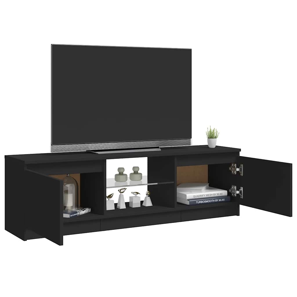Tv Skříňka S Led Osvětlením Černá