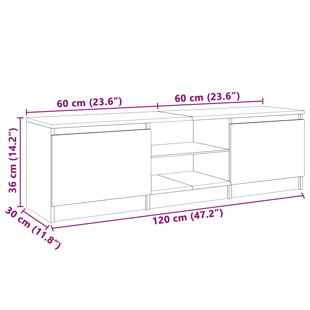 Tv Skříňka S Led Osvětlením Černá