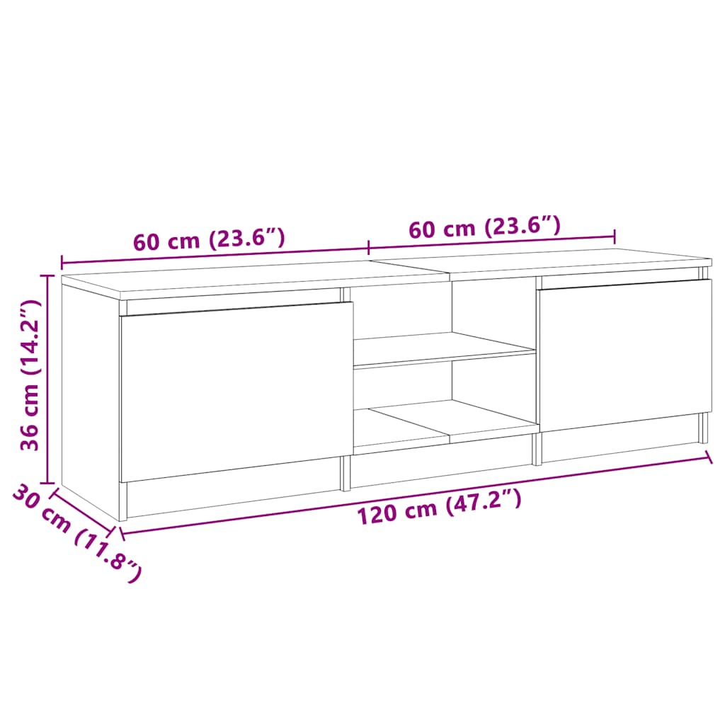 Tv Skříňka S Led Osvětlením Černá