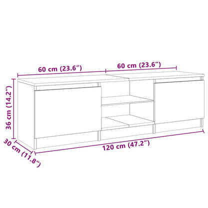 Tv Skříňka S Led Osvětlením Černá
