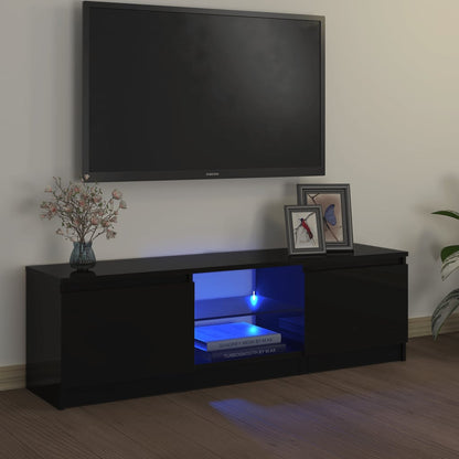 Tv Skříňka S Led Osvětlením Černá 140 X 40 X 35,5 Cm