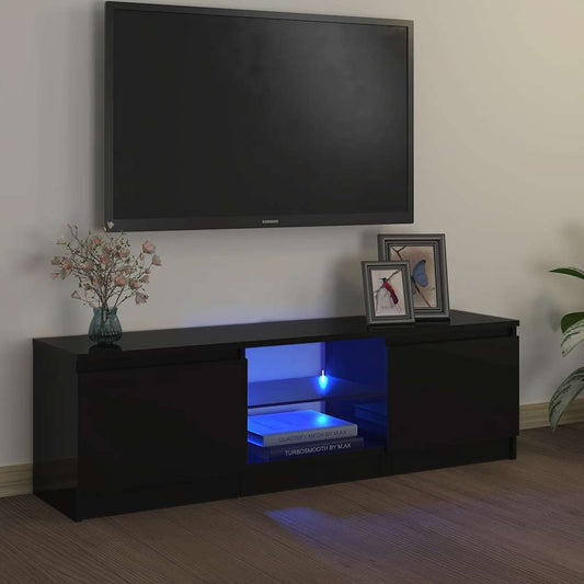 Tv Skříňka S Led Osvětlením Černá
