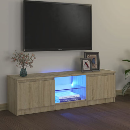 Tv Skříňka S Led Osvětlením Černá 140 X 40 X 35,5 Cm