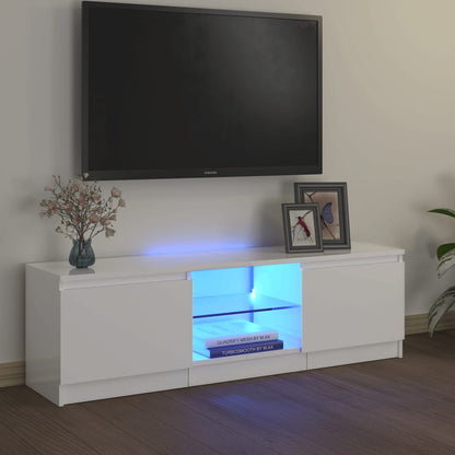 Tv Skříňka S Led Osvětlením Černá 140 X 40 X 35,5 Cm