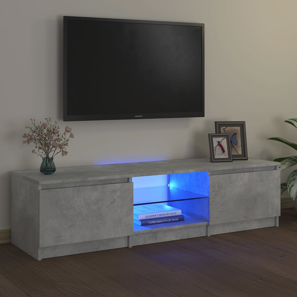 Tv Skříňka S Led Osvětlením Černá 140 X 40 X 35,5 Cm