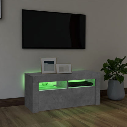 Tv Skříňka S Led Osvětlením Betonově Šedá 90 X 35 X 40 Cm