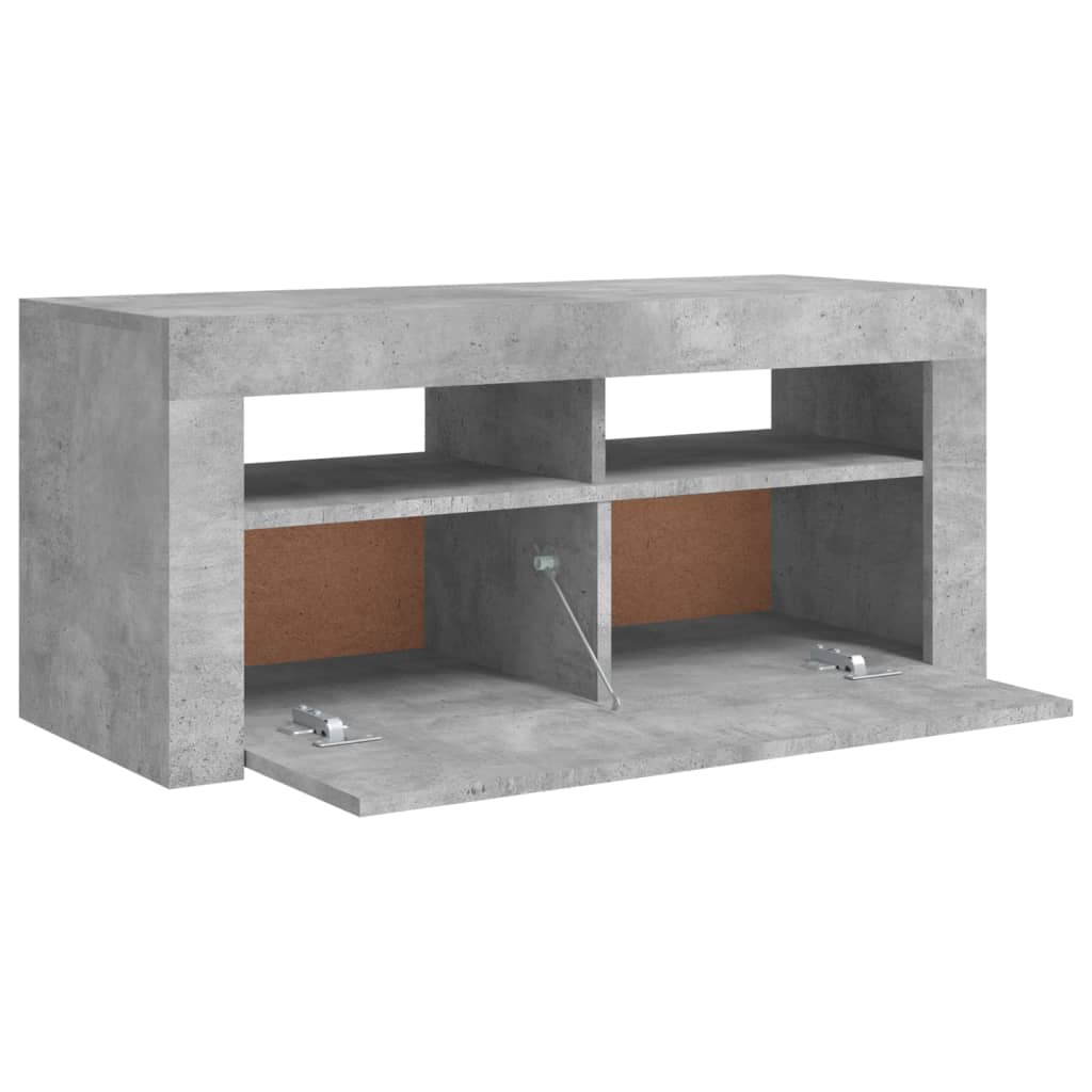 Tv Skříňka S Led Osvětlením Betonově Šedá 90 X 35 X 40 Cm