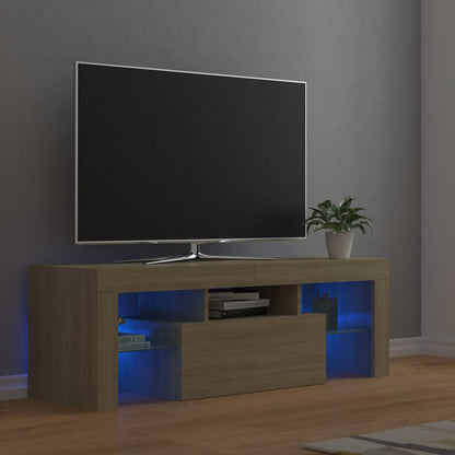 Tv Skříňka S Led Osvětlením Šedá Sonoma 120 X 35 X 40 Cm