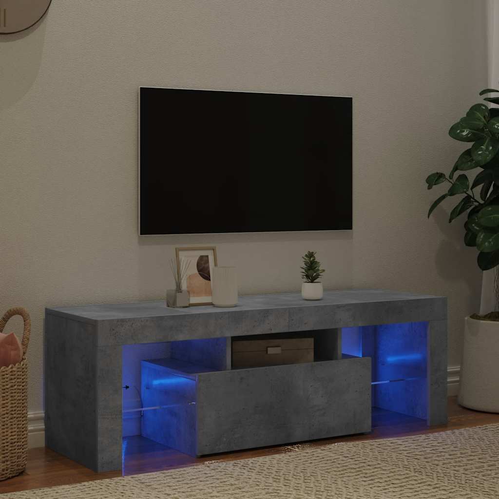 Tv Skříňka S Led Osvětlením Šedá Sonoma 120 X 35 X 40 Cm